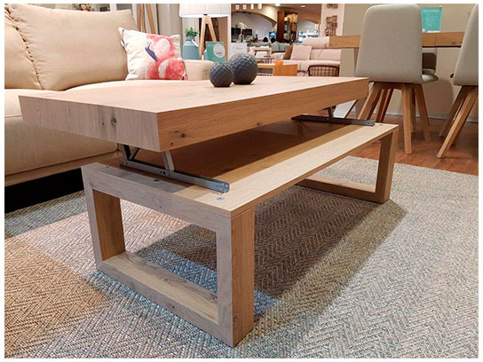 MESA CENTRO ELEVABLE RAFF, mesa ideal para delante del sofá, pieza unica e  indispensable para el estar del día a día en nuestro comedor.