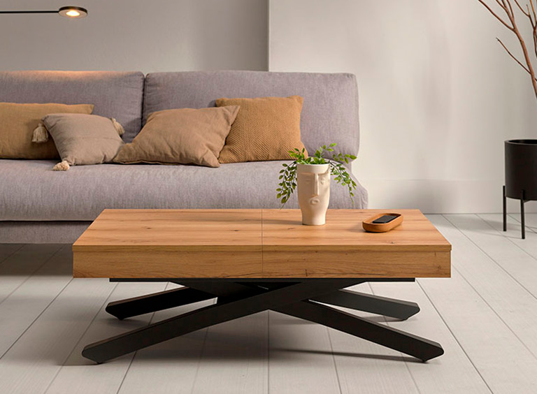 Mesa centro elevable a mesa de comedor de melamina mod. ADAPTIVE-PE »  Casualproject