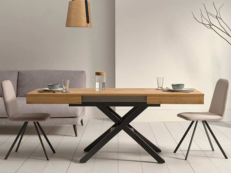 Mesa centro elevable a mesa de comedor de madera mod. ADAPTIVE-PE